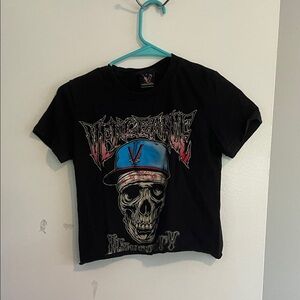 Black vengeance university Skull Graphic T-Shirt